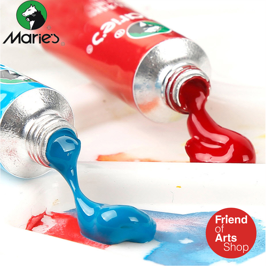สี Marie's Gouache หลอดอลูมิเนียม 12ML/หลอด กล่องละ 18สี