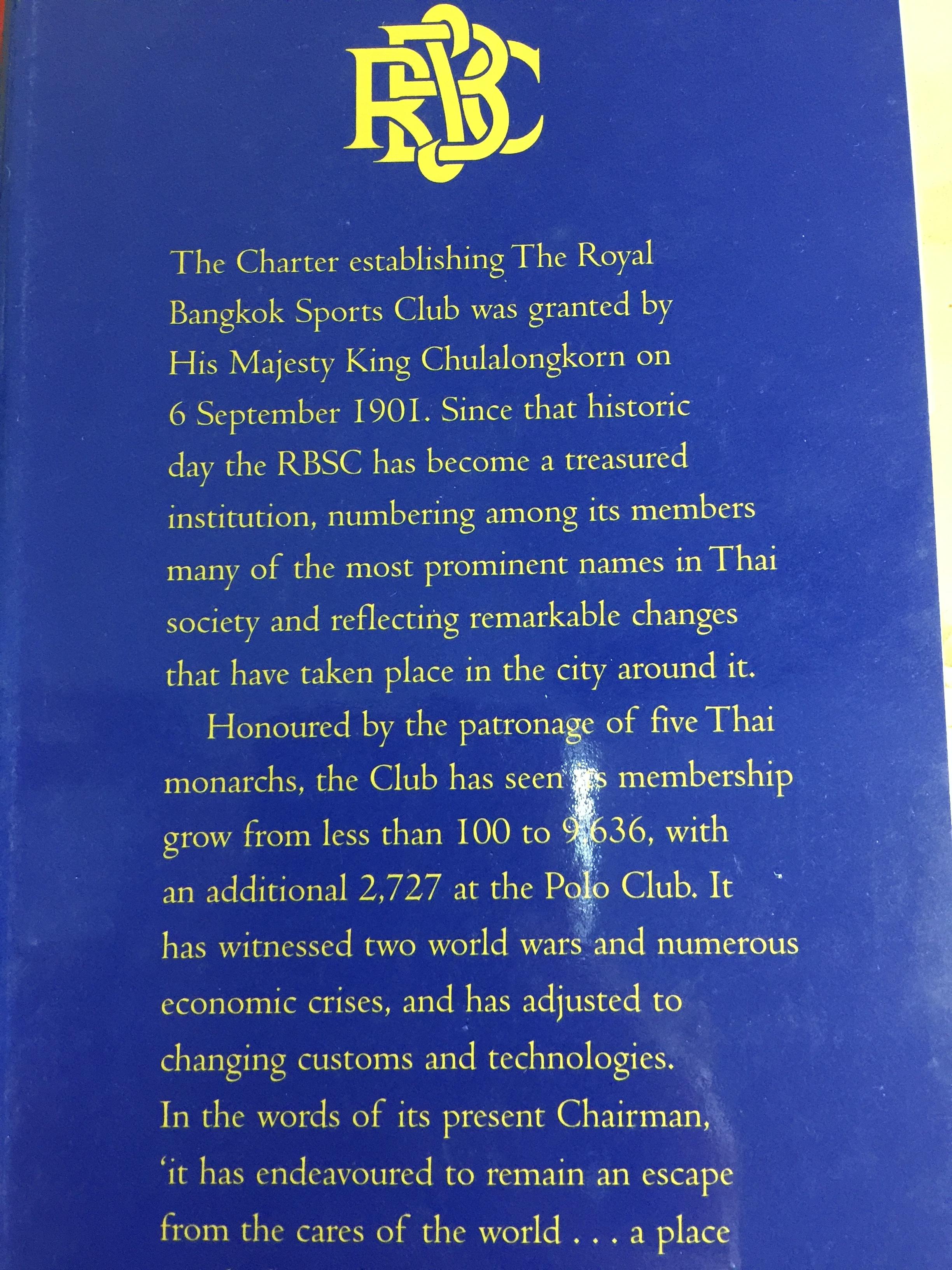 Celebrating 100 Years The Royal Bangkok Sports Club