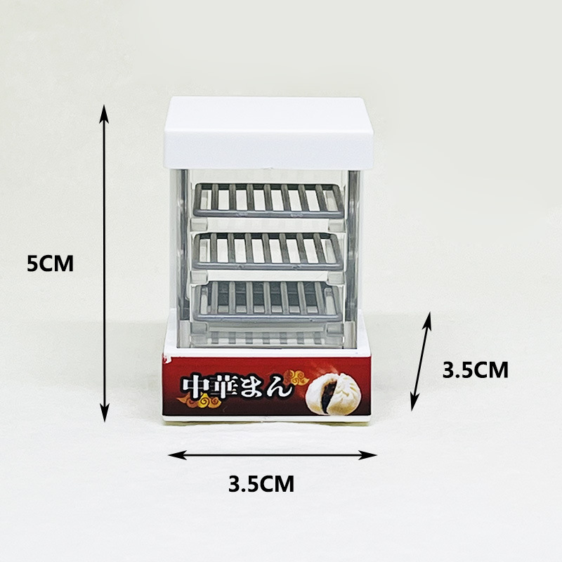 ตุ๊กตาบ้านตุ๊กตา Miniature ร้านสะดวกซื้ออาหารเช้าเครื่องทำความร้อนตู้มินิจำลองอาหารตู้แสดง