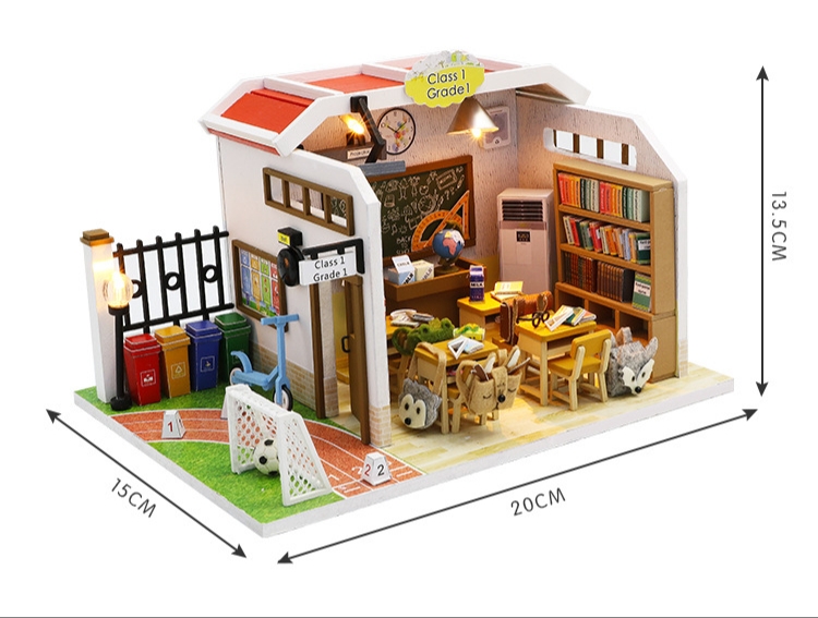 โมเดลจำลองห้องเรียนสไตล์ญี่ปุ่นสำหรับมอบเป็นของขวัญวันปัจฉิมเหมาะสำหรับนักประดิษฐ์โมเดลฟิกเกอร์จำลอง