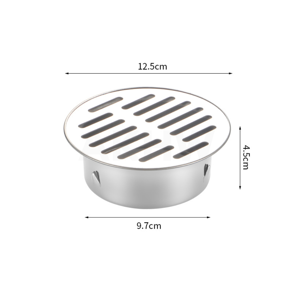 ตะแกรงฝาครอบท่อระบายน้ำกลม แบบเรียบ/โค้ง สแตนเลสแท้ SUS304 ยี่ห้อ Kingsman สำหรับป้องกันขยะ เศษใบไม้ลงท่อ [ขายปลีก/ส่ง ราคาถูก]