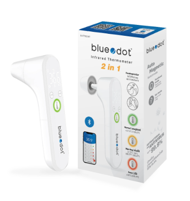 เครื่องวัดอุณหภูมิร่างกาย Thermometer ทางหน้าผากและทางหู รุ่น B-FT102 BTเชื่อมบลูทูธได้ Bluedot
