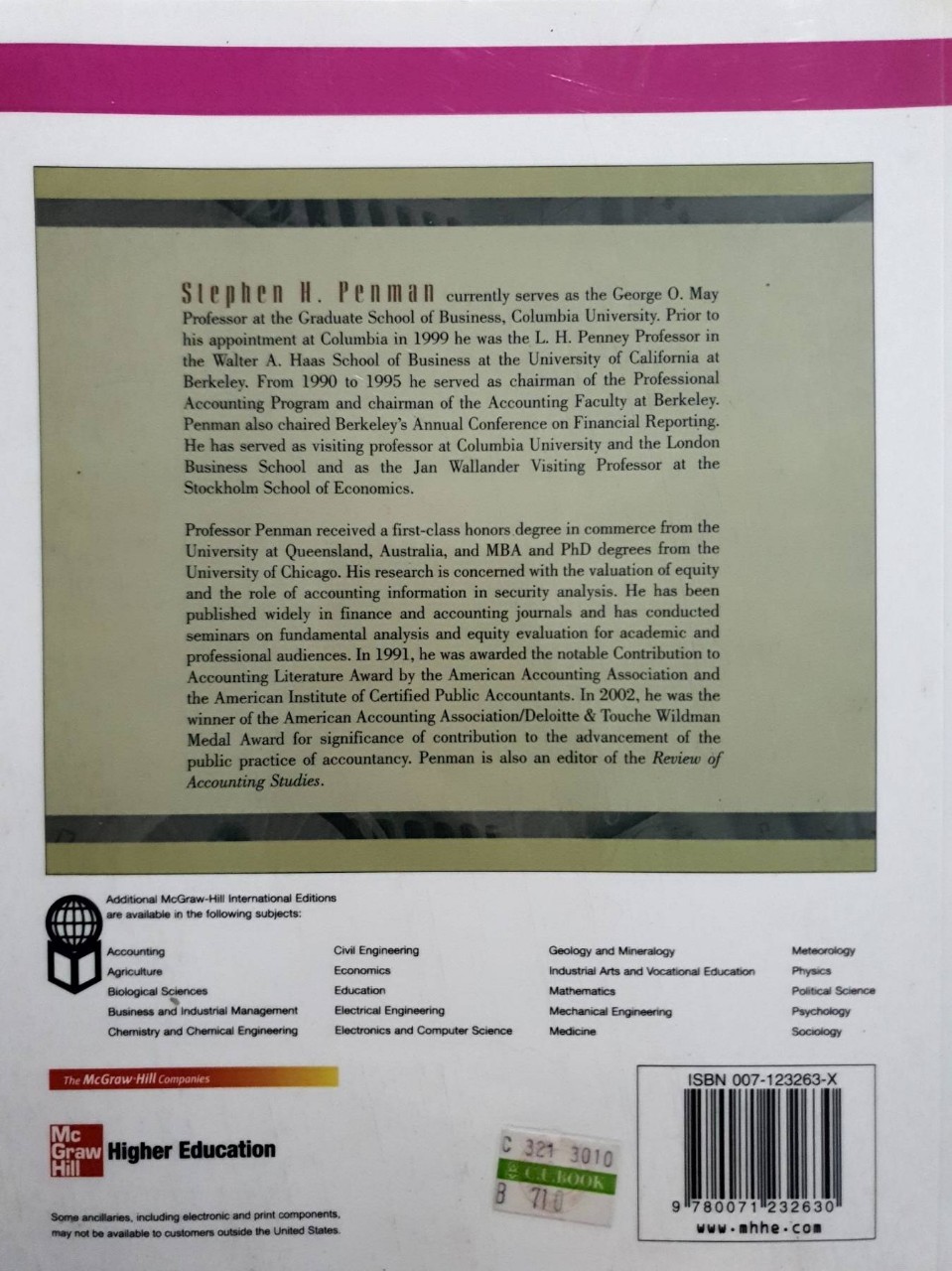 FINANCIAL STATEMENT ANALYSIS and SECURITY VALUATION : Stephen H. Penman