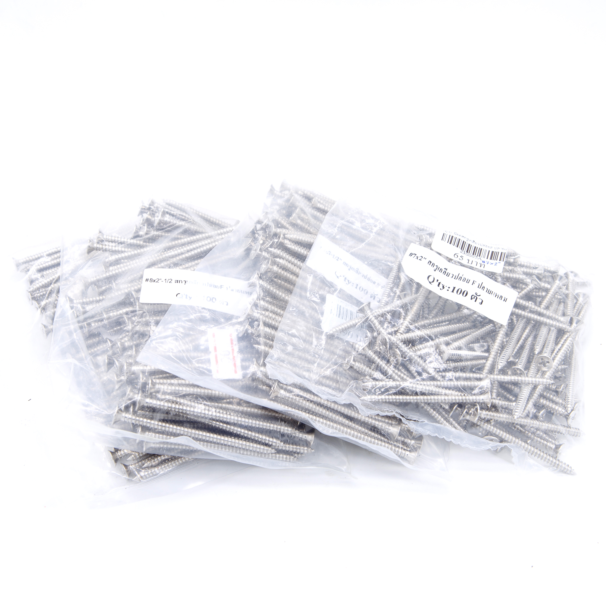 น๊อตสกรูเกลียวปล่อย F ปลายแหลม สำหรับยึดพุก งานไม้ งานเฟอร์นิเจอร์ (ถุงละ 100 ตัว) [ขายส่ง]