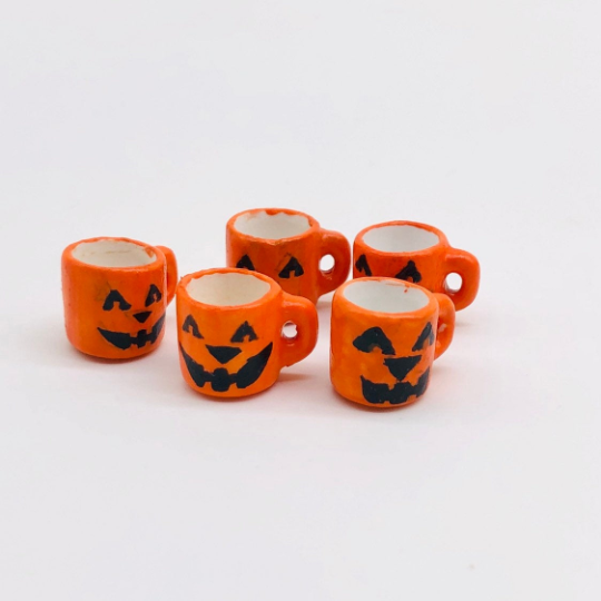 5 pieces Miniature Halloween Mug, Miniature Ceramic cup, Miniature Cups