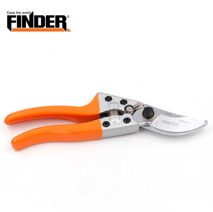 กรรไกรตัดกิ่งไม้ Finder ด้ามส้ม ขนาด8นิ้ว รุ่น F821 วัสดุใบมีดทำจากเหล็กกล้าผสมสแตนเลสชนิด SK5 คุณภาพสูง ทนทาน คมสุดๆ