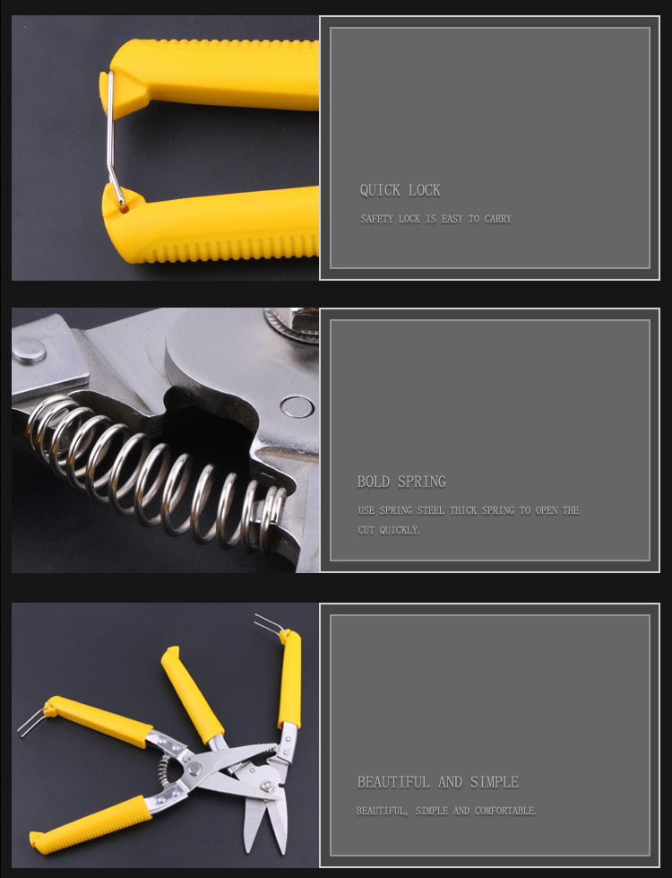 กรรไกรตัดซีลาย สังกะสี ตัดอเนกประสงค์ SUNTIN ขนาด 8" ด้ามเหลือง ปากโค้ง/ปากตรง [ขายส่ง]