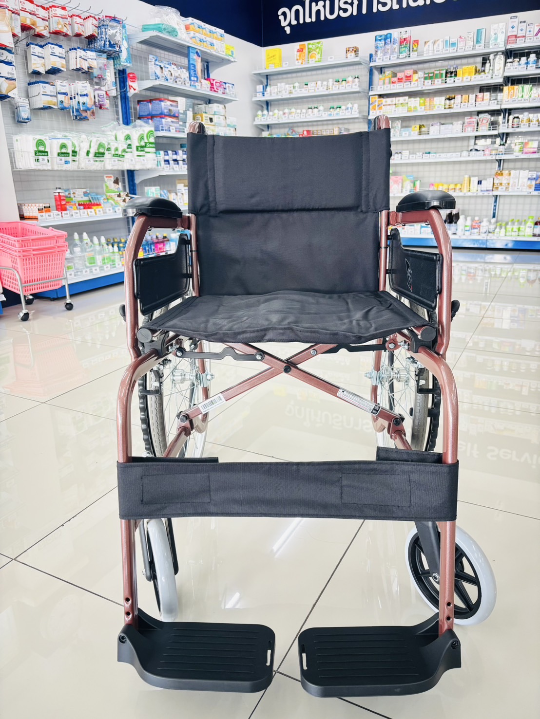 Soma รถเข็นวีลแชร์เหล็ก CHM 100 F22 ล้อซี่ 22"สีกาแฟ