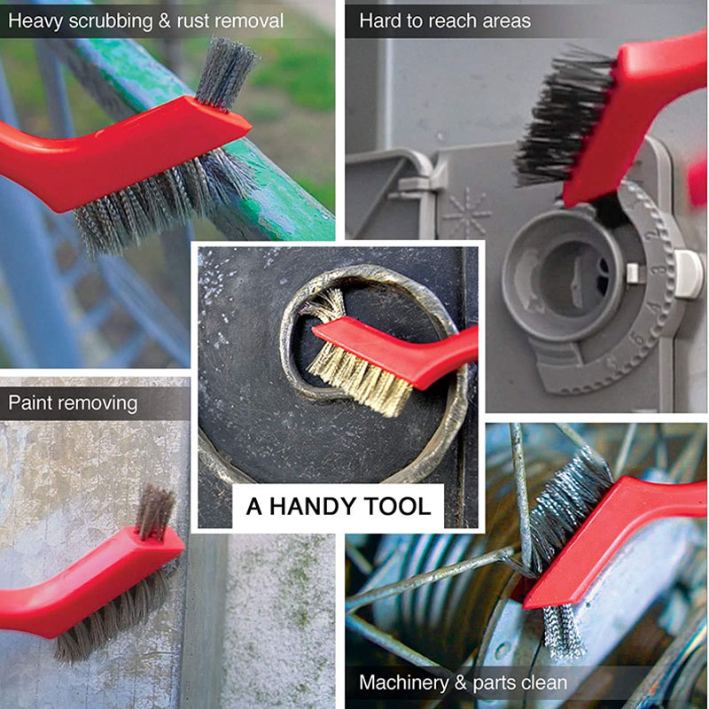 ชุดแปรงลวด 7นิ้ว (ขนทองเหลือง/สแตนเลส/ไนล่อน) 3ชิ้น/ชุด [ขายปลีก/ส่ง]