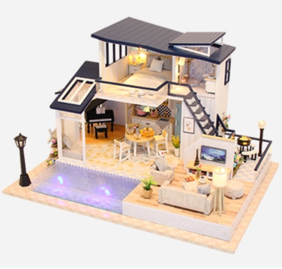 โมเดลบ้านจำลองในฝันชุด Sweet glass house สำหรับนักสะสมและผู้ที่รักการประดิษฐ์งานDIYบ้านตุ๊กตา