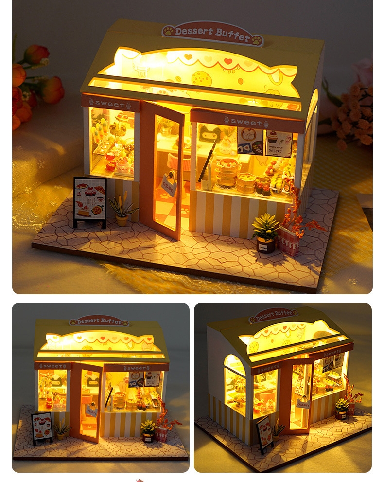 โมเดลจำลองร้านขายไอศครีมแสนหวานน่าสะสมมาก อาหารสำหรับคนที่ชื่นชอบงาน DIY ICE CREAM MODEL BASIC HOBBY THE BEST COLLECT