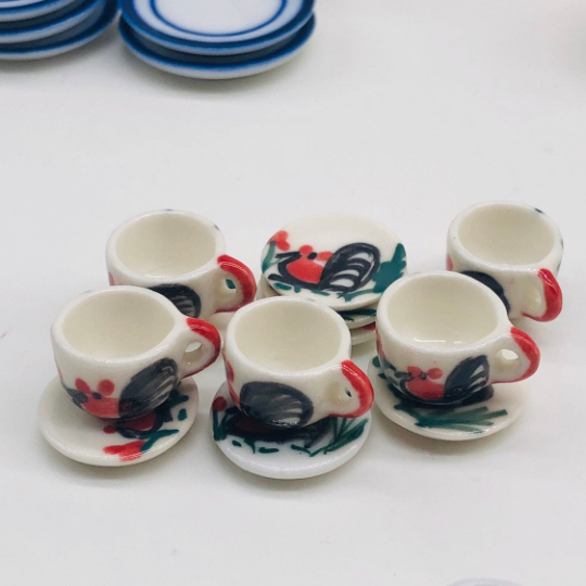 Miniature Coffee Cup with Saucer 5 pieces