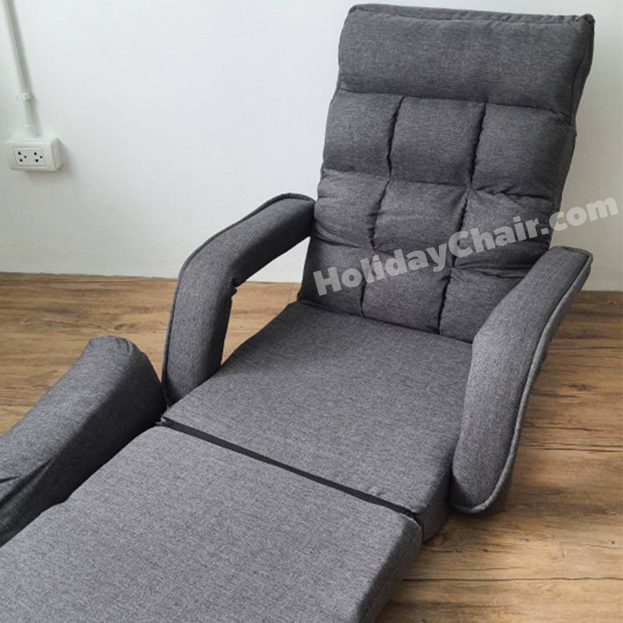 โซฟาญี่ปุ่น มีที่วางแขน พร้อมหมอน โซฟาพับ โซฟาเบด เก้าอี้ญี่ปุ่น เก้าอี้นั่งพื้น โซฟาปรับนอน โซฟานั่งพื้น รุ่น HC-056 (สีเทา)