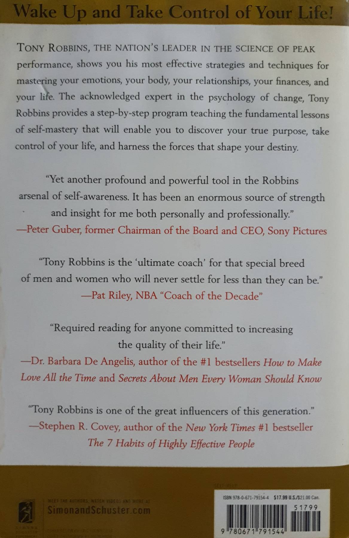 Awaken the Giant Within: How to Take Immediate Control of Your Mental, Emotional, Physical and Financial Tony Robbins