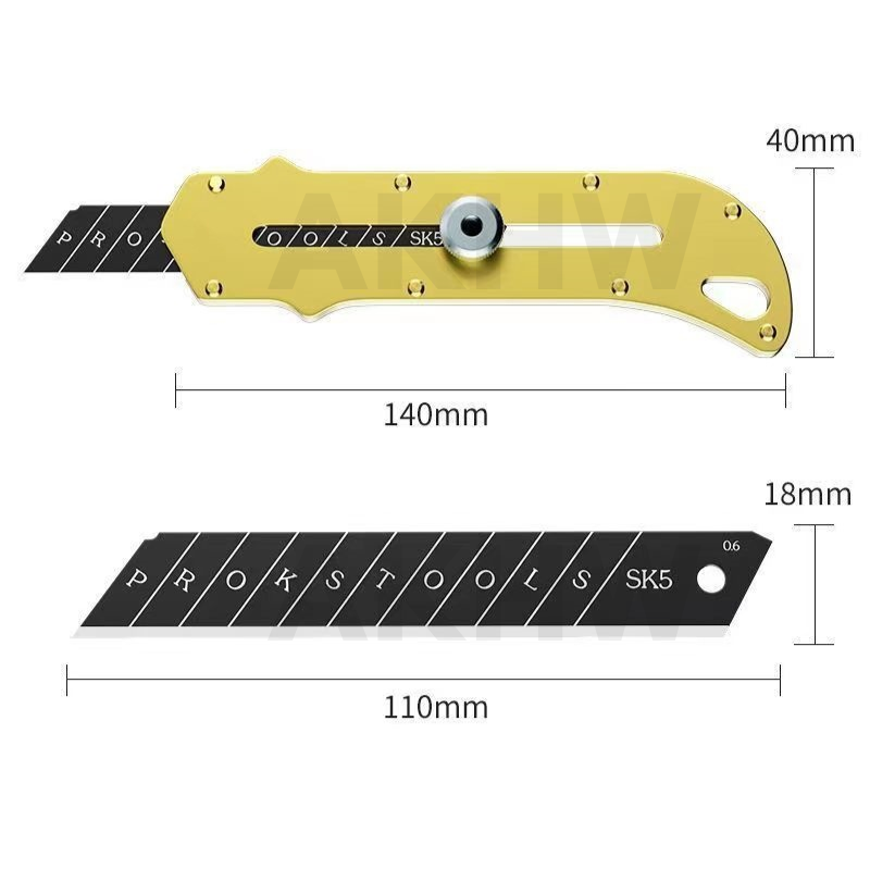 มีดคัตเตอร์ด้ามสแตนเลส KingsMan ใบมีดขนาด 18mm คละสี ด้ามแข็งแรง ทนทาน[ขายปลีก/ส่ง]
