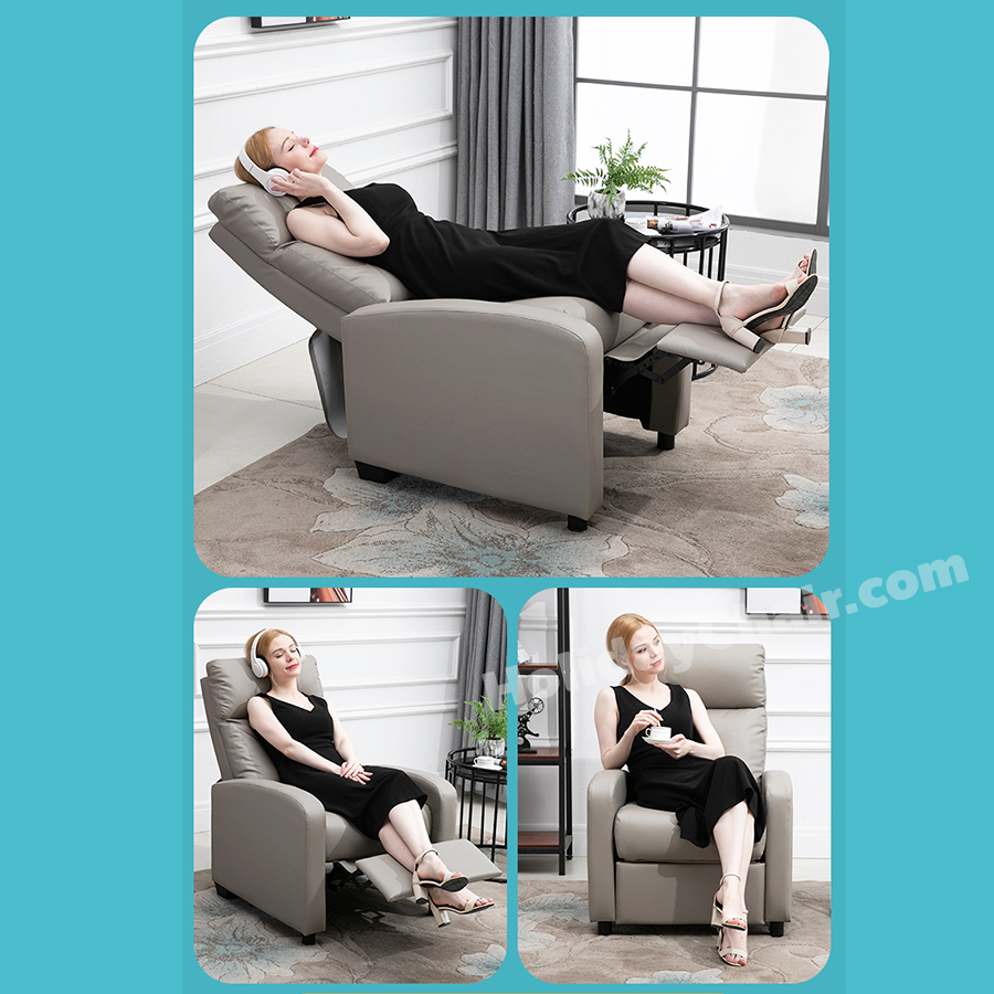 โซฟาหนังเทียม โซฟาหนัง เก้าอี้โซฟา เก้าอี้ปรับระดับ โซฟาเดี่ยว เก้าอี้ปรับเอนนอน เก้าอี้เอนนอน โซฟาพักผ่อน เก้าอี้เอนหลัง HC-052 (สีน้ำตาลเข้ม)