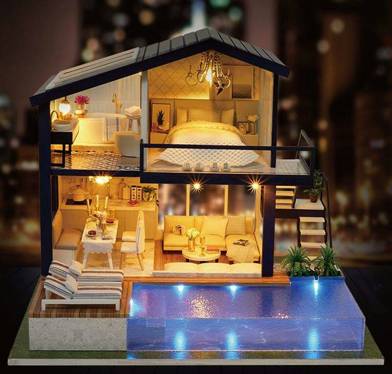 โมเดลบ้านจำลองจิ๋วสำหรับนักสะสมและนักประดิษฐ์ของจิ๋ว SET TIME APARTMENT