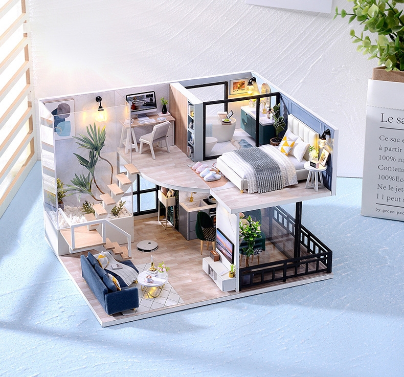 บ้านจำลองโมเดิร์น หากเปิดไฟยิ่งเพิ่มความหรูหราเหมาะสำหรับนักสะสมและนักประดิษฐ์บ้านจำลองโดยเฉพาะ