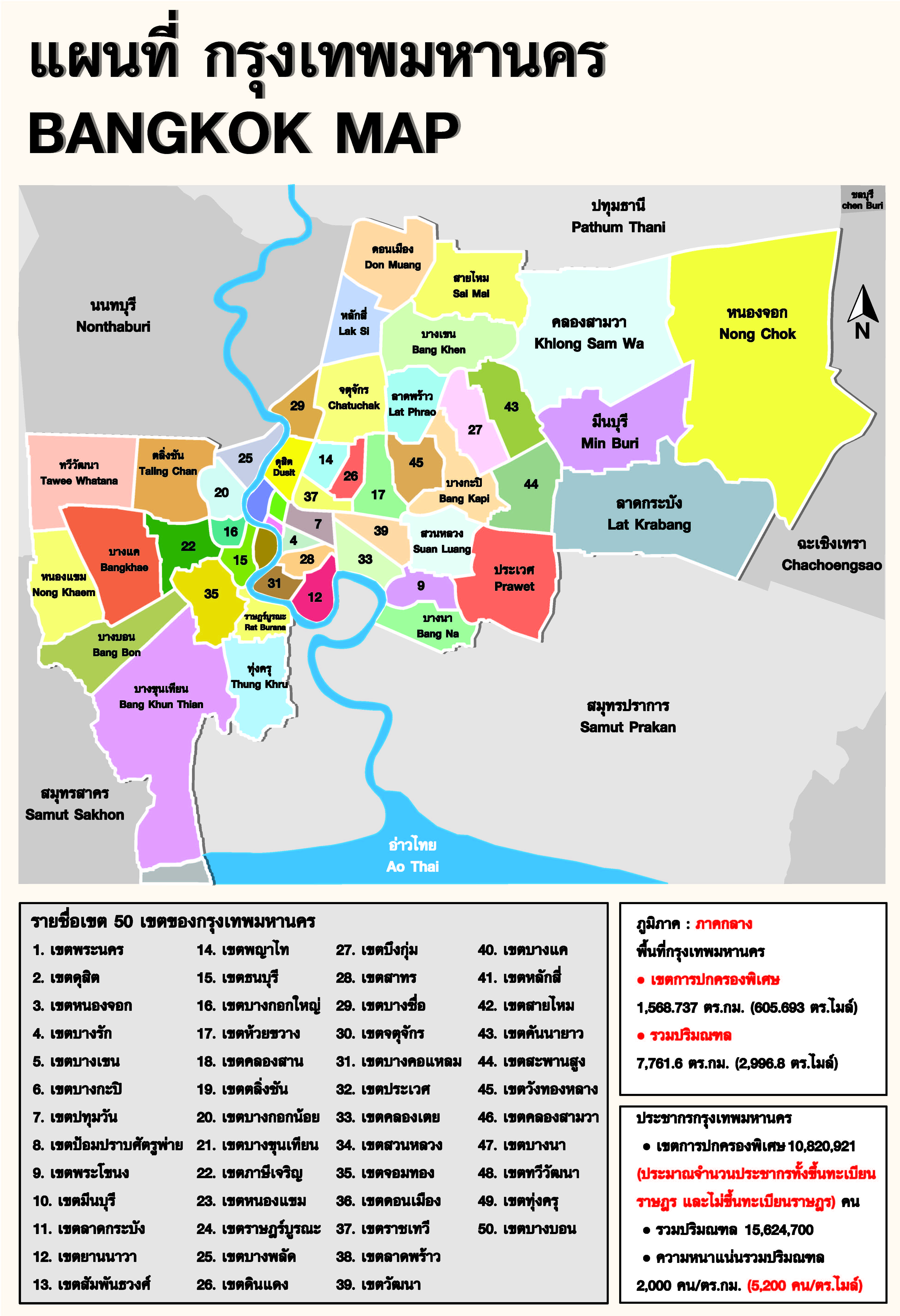 โปสเตอร์ แผนที่กรุงเทพ