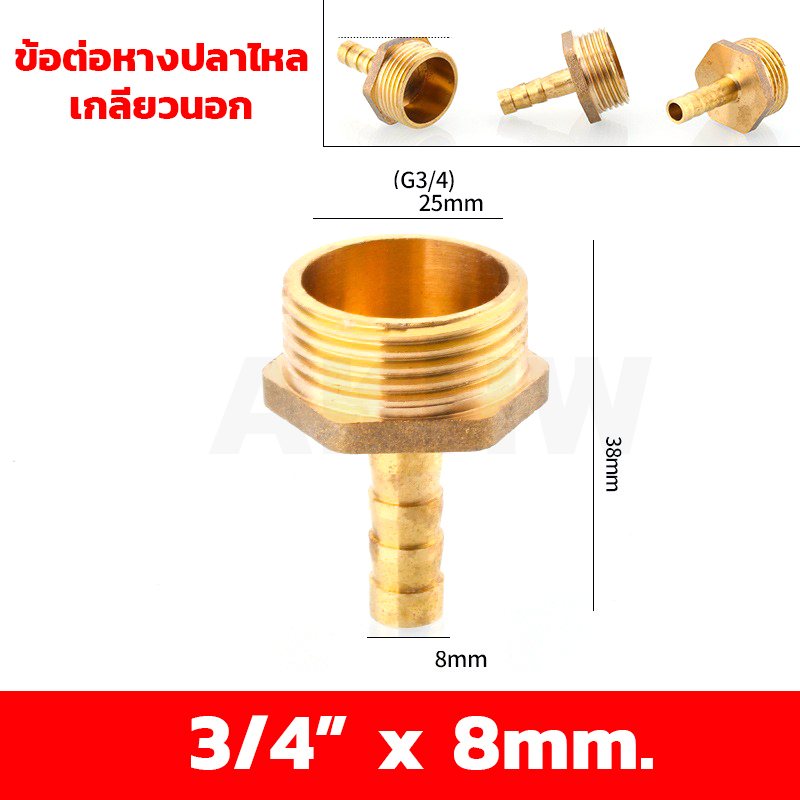 ข้อต่อหางปลาไหลเกลียวใน/เกลียวนอก ทองเหลือง KingsMan ขนาด 1/2นิ้ว 3/4นิ้ว [ขายปลีก/ส่ง]