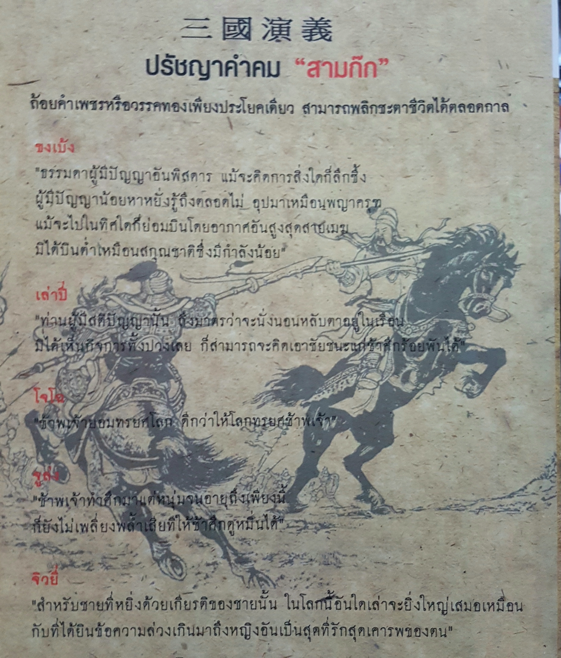 ปรัชญาคำคมสามก๊ก สาละ บุญคง