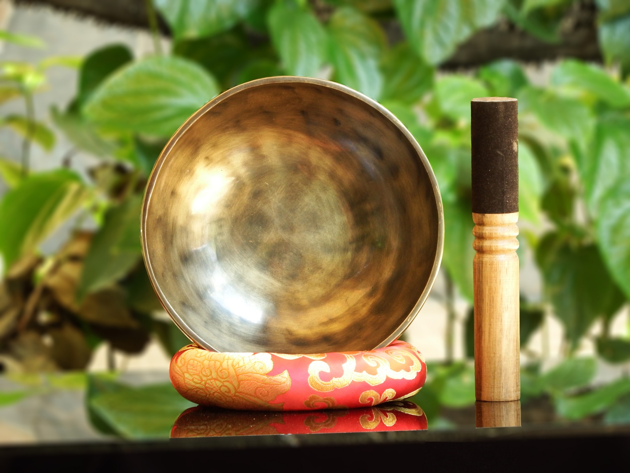 ขันทิเบต(ทองเหลือง)Tibetan Singing Bowl งานทำมือโดยช่างฝีมือชาวเนปาล ขนาด 18 cm.
