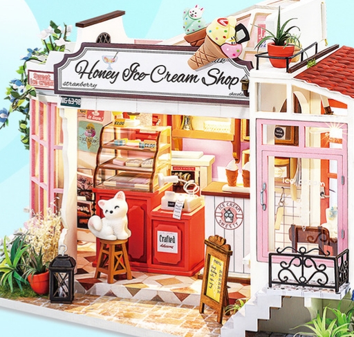 โมเดลบ้านจำลองแบบใหม่ล่าสุดHoney Ice Cream Shopร้านขายไอศครีมจำลองที่แสนน่ารักแห่งปี