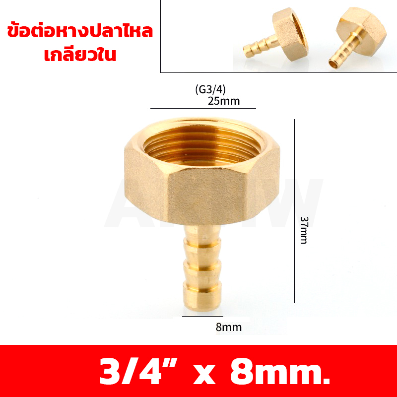 ข้อต่อหางปลาไหลเกลียวใน/เกลียวนอก ทองเหลือง KingsMan ขนาด 1/2นิ้ว 3/4นิ้ว [ขายปลีก/ส่ง]