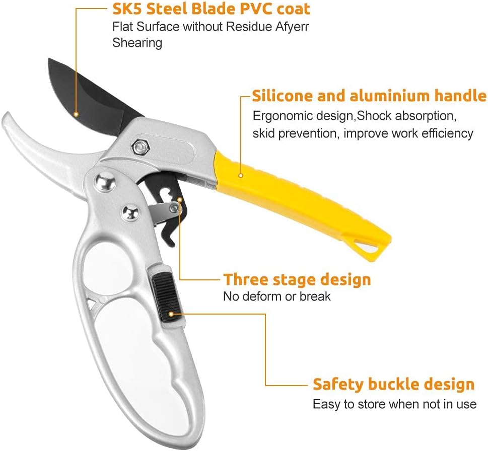 กรรไกรตัดกิ่งไม้มืออาชีพ SK-5 คมทน ล็อคปลอดภัย สำหรับสวนและพืช"