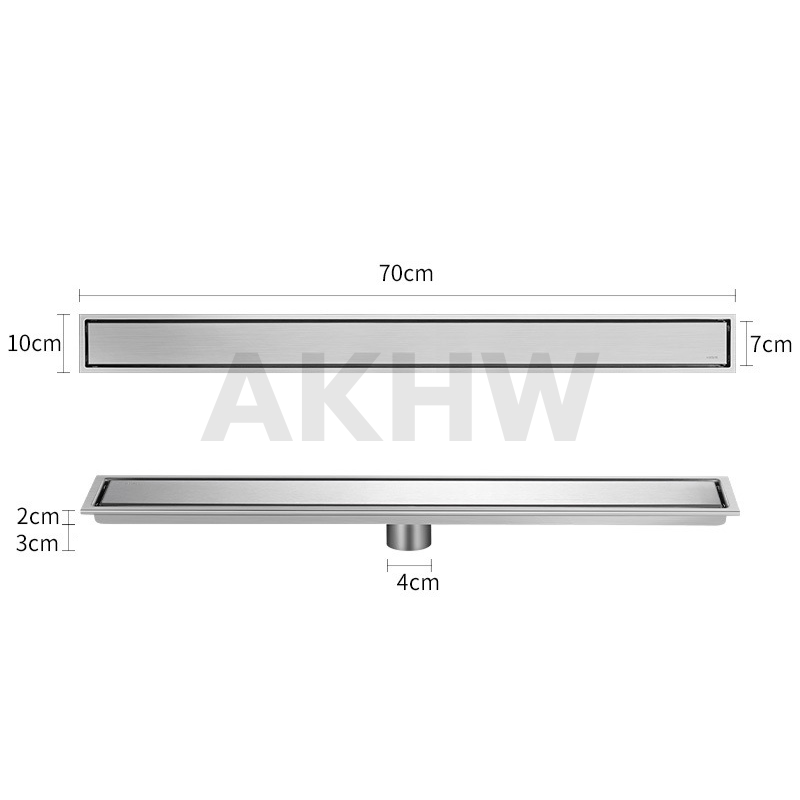 ตะแกรงน้ำทิ้งแบบยาว ลายเรียบทึบ KingsMan วัสดุสแตนเลสแท้ SUS304 ทนทาน ไม่เป็นสนิม [ขายปลีก/ส่ง]
