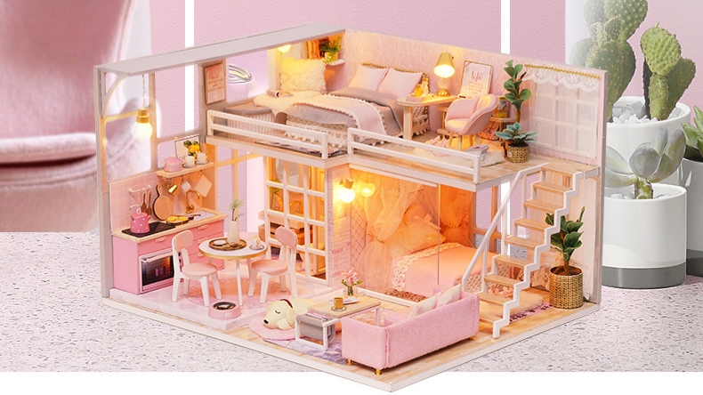 โมเดลจำลองบ้านจิ๋ว girlish dream สไตล์สาวหวานสำหรับนักประดิษฐ์และนักสะสมโมเดลโดยเฉพาะ