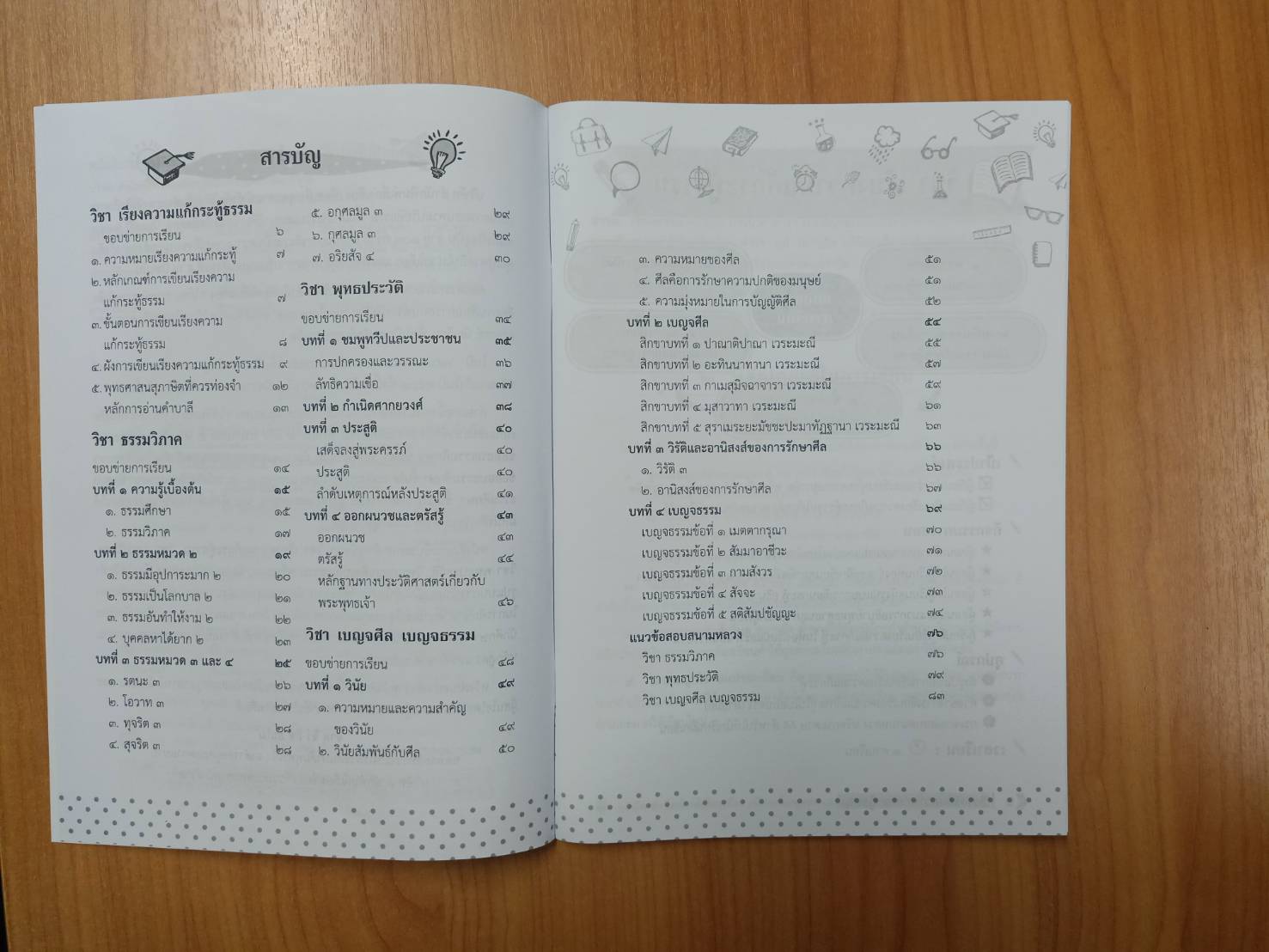 หนังสือเรียนและแนวข้อสอบ ธรรมศึกษาชั้นตรี(ระดับมัธยมศึกษา) ตรงตามหลักสูตรแม่กองธรรมสนามหลวง ปี ๒๕๖๑ (มีภาพการ์ตูน 4 สีประกอบพร้อมคำอธิบาย )