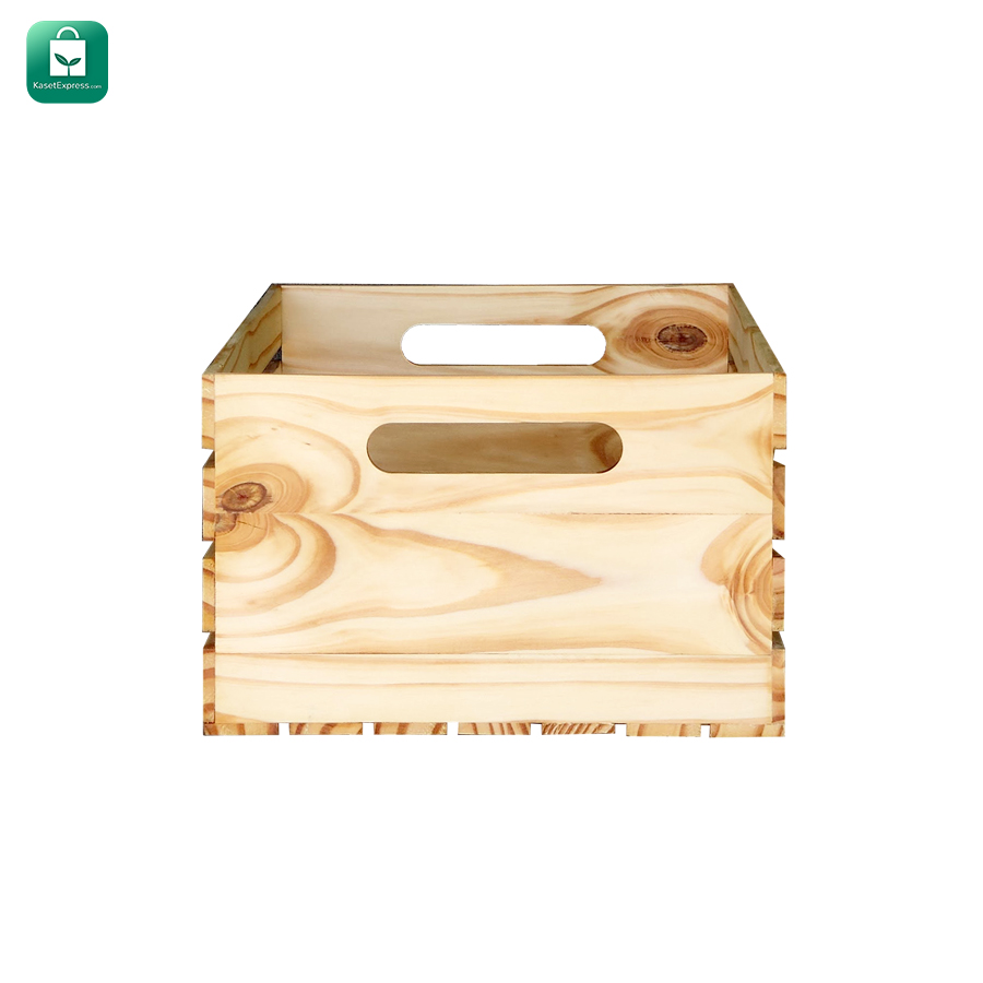 ลังไม้สน LM6 ขนาด 34x44x20ซม. เครือบสี / ลังไม้สน ลังไม้อเนกประสงค์ กล่องไม้ กล่องลังไม้ กล่องไม้ใส่ของ