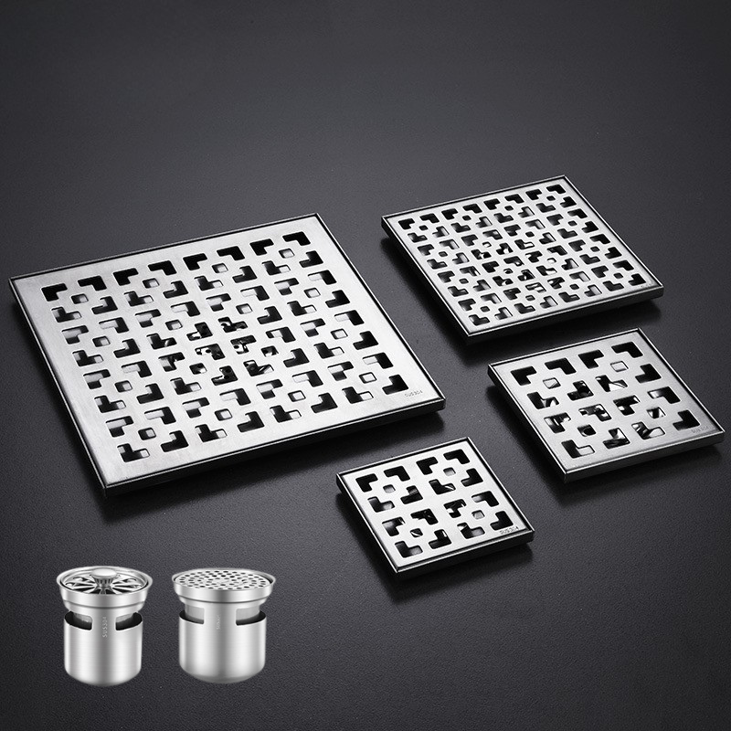 ตะแกรงน้ำทิ้ง ลายเหลี่ยมจีน KingsMan ตะแกรงกันกลิ่น วัสดุสแตนเลสหนา SUS304 ไม่เป็นสนิม [ขายปลีก/ส่ง]