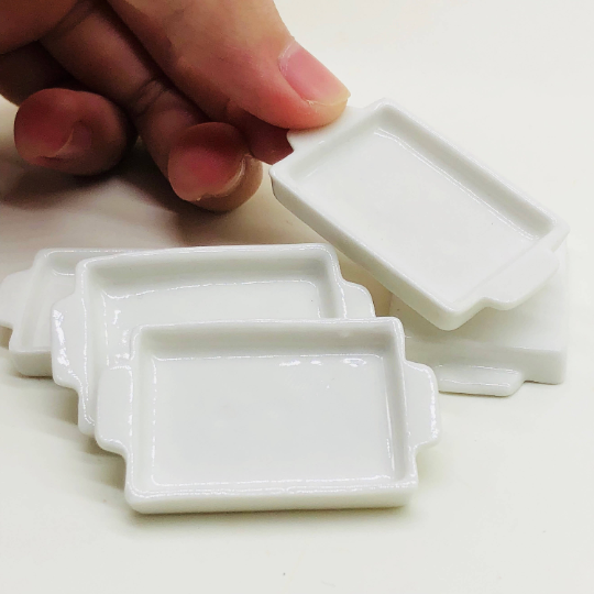 5 pieces Miniature Tray ,Miniature plate , Miniature Dollhouse