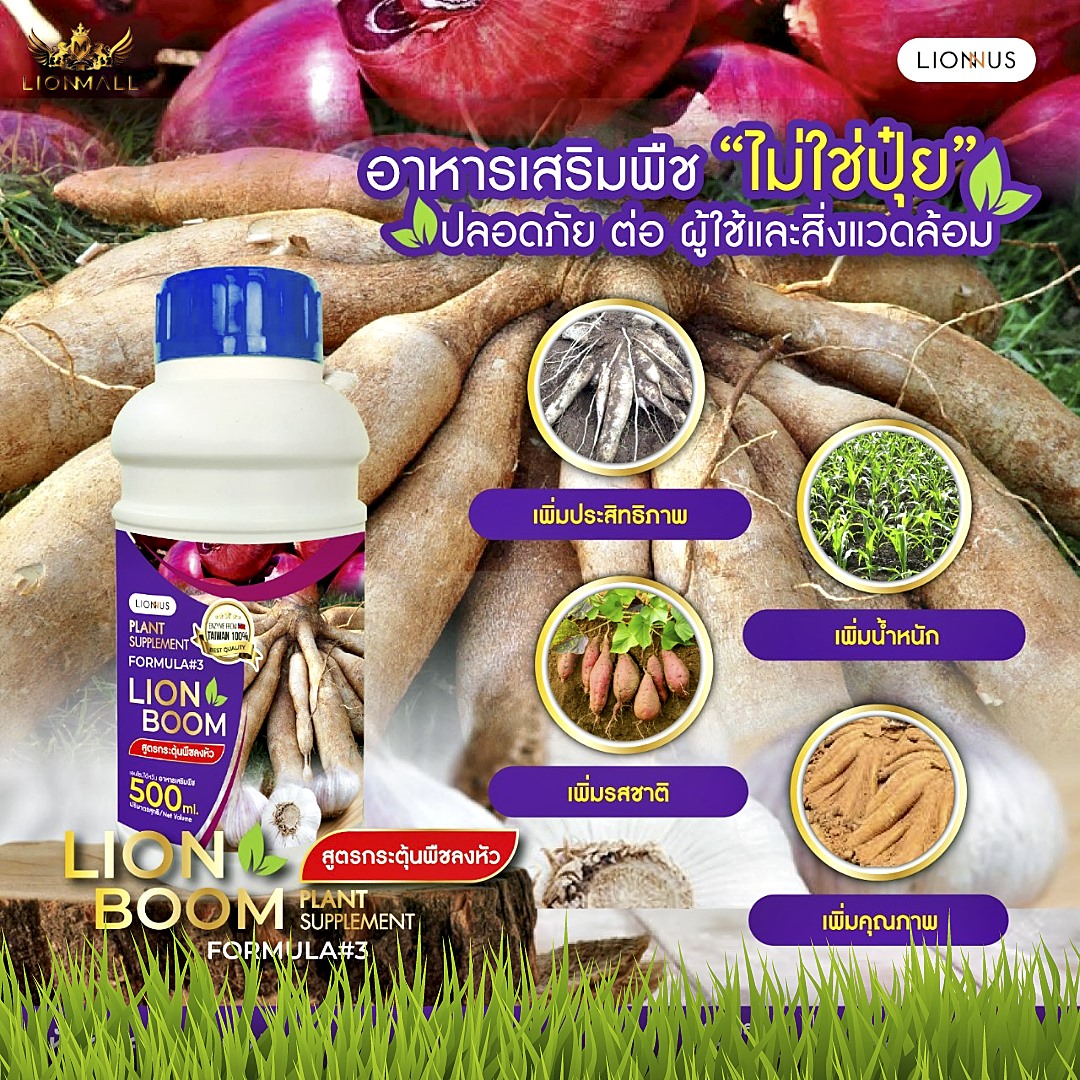 Lion Boom Formula #3 อาหารพืชสูตรเข้มข้นสำหรับพืชหัวทุกชนิด