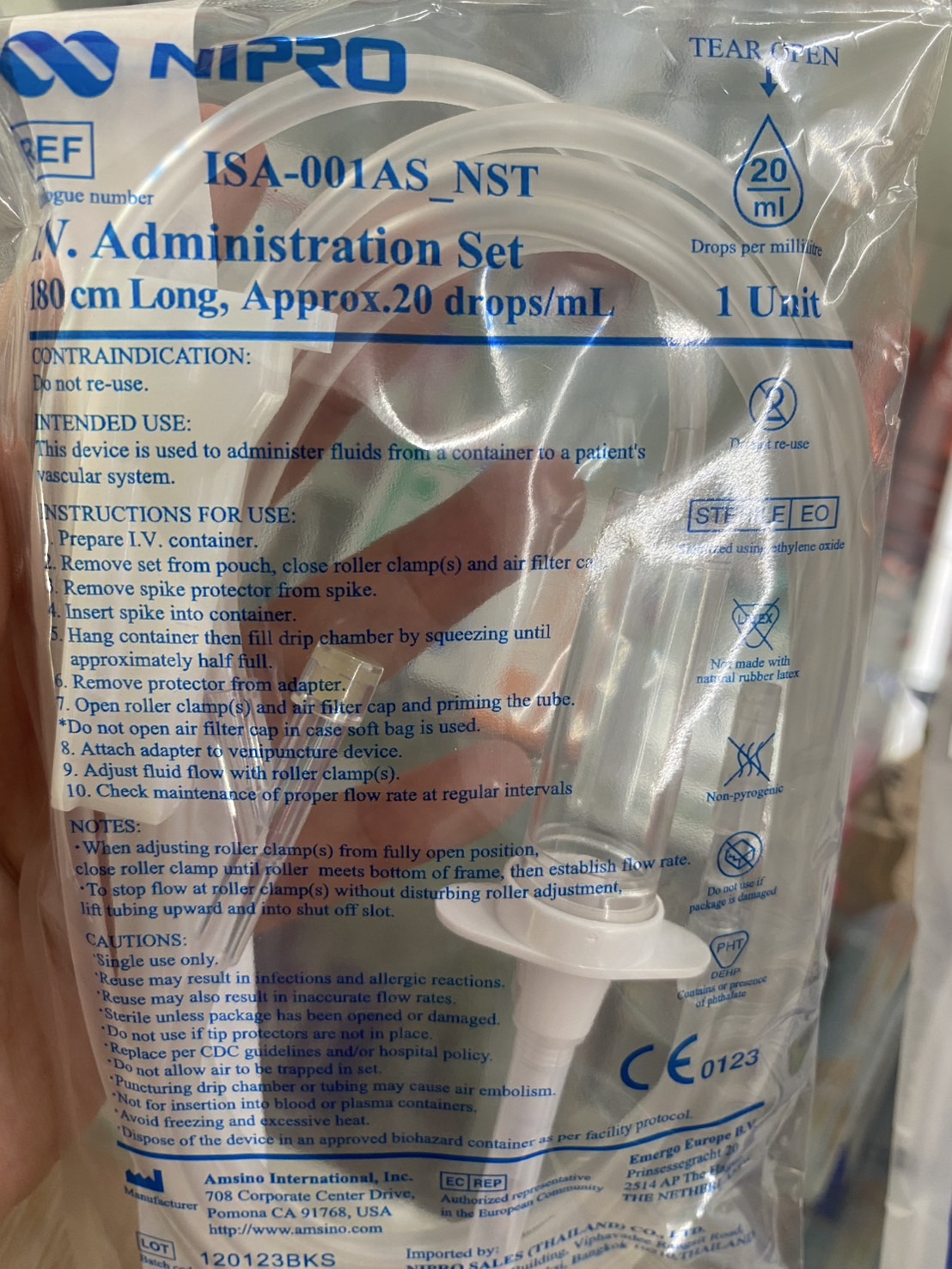 NIPRO ชุดให้น้ำเกลือ ไม่ติดเข็ม IV set แบ่งขาย 1 ชุด
