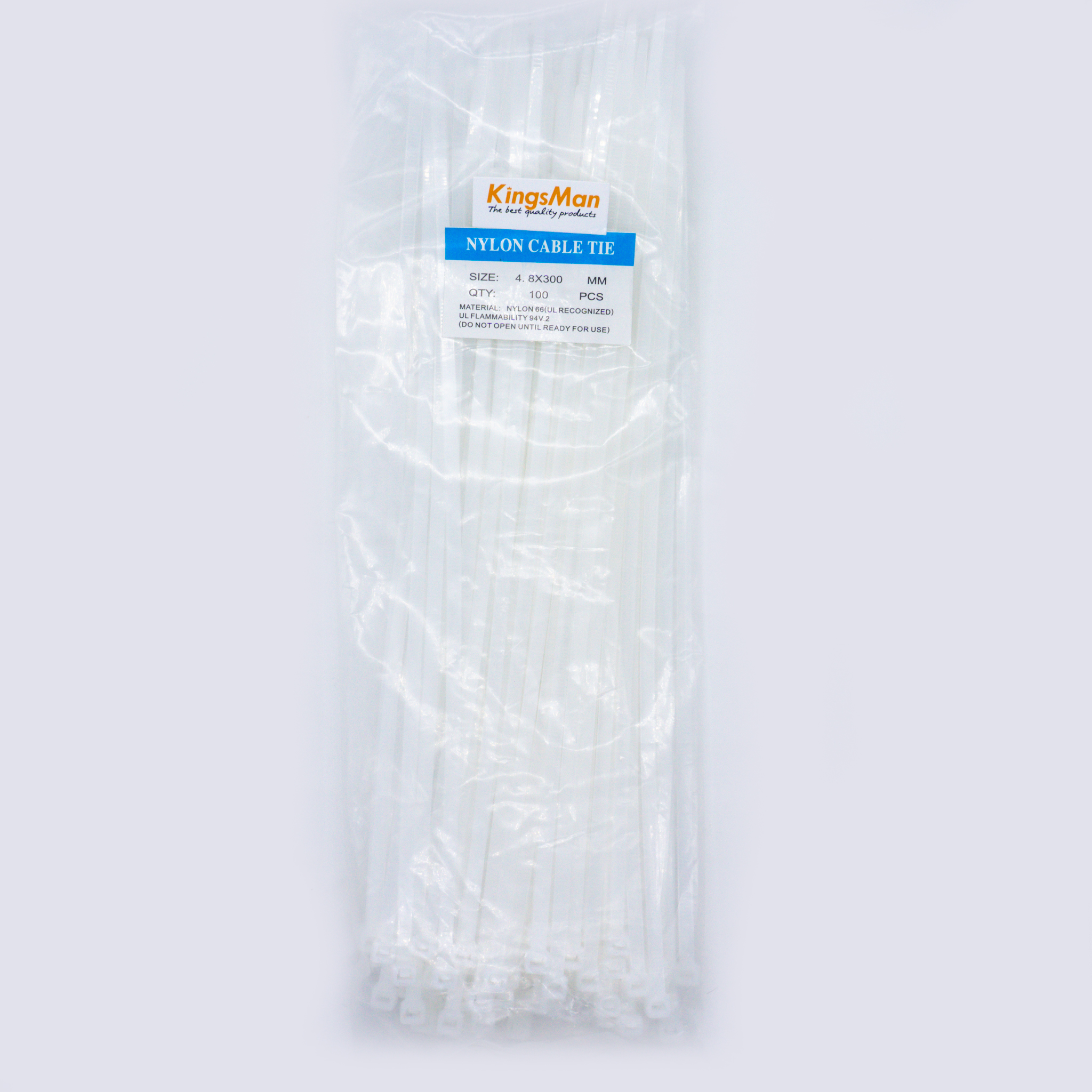 สายรัดเคเบิ้ลไทร์ KingsMan ที่รัดสายไฟ (Nylon Cable Ties) 100 ชิ้น/ถุง
