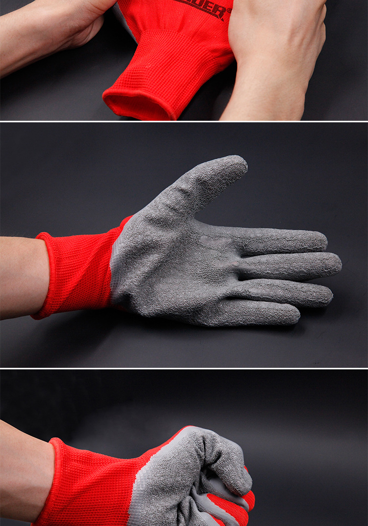 ถุงมือผ้าเคลือบยาง FINDER ของแท้ สีเทา-แดง กันลื่น กันหนาม กันบาด ป้องกันอาการการเจ็บมือ [ขายส่ง]