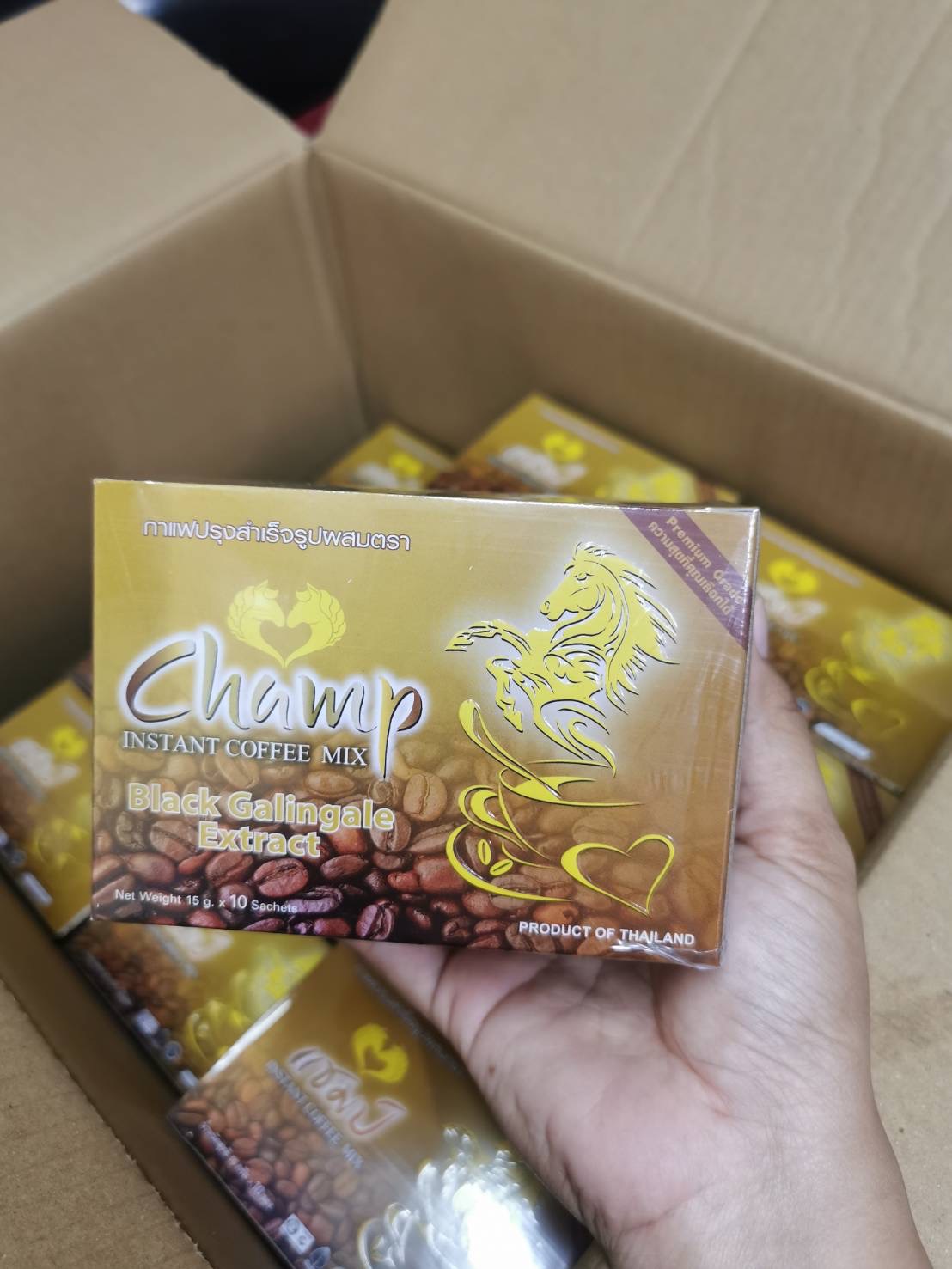 Champ coffee กาแฟแชมป์ Instant Coffee Mix Black Galingale Extract 进口胜利咖啡