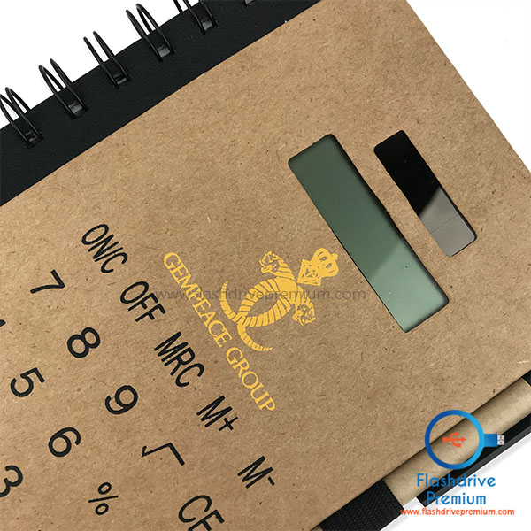 สมุดโน๊ตเครื่องคิดเลข A5 พร้อมปากกา (Kraft Paper Notebook with Calculator & Pen)