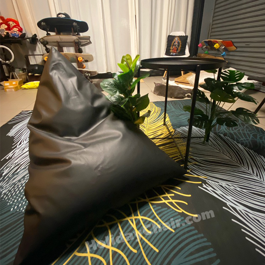 เก้าอี้เม็ดโฟม ทรงสามเหลี่ยม หนัง PU bean bag บีนแบค เบาะเม็ดโฟม เก้าอี้นั่งเล่น เบาะนั่งเม็ดโฟม บีนแบ็ก กันน้ำ ใช้กลางแจ้งได้ HC-061