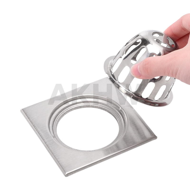 ตะแกรงน้ำทิ้งระเบียง/ตะแกรงน้ำทิ้งพื้น KingsMan ฐานสี่เหลี่ยม/กลม วัสดุสแตนเลสแท้ SUS304 ไม่เป็นสนิม [ขายปลีก/ส่ง]