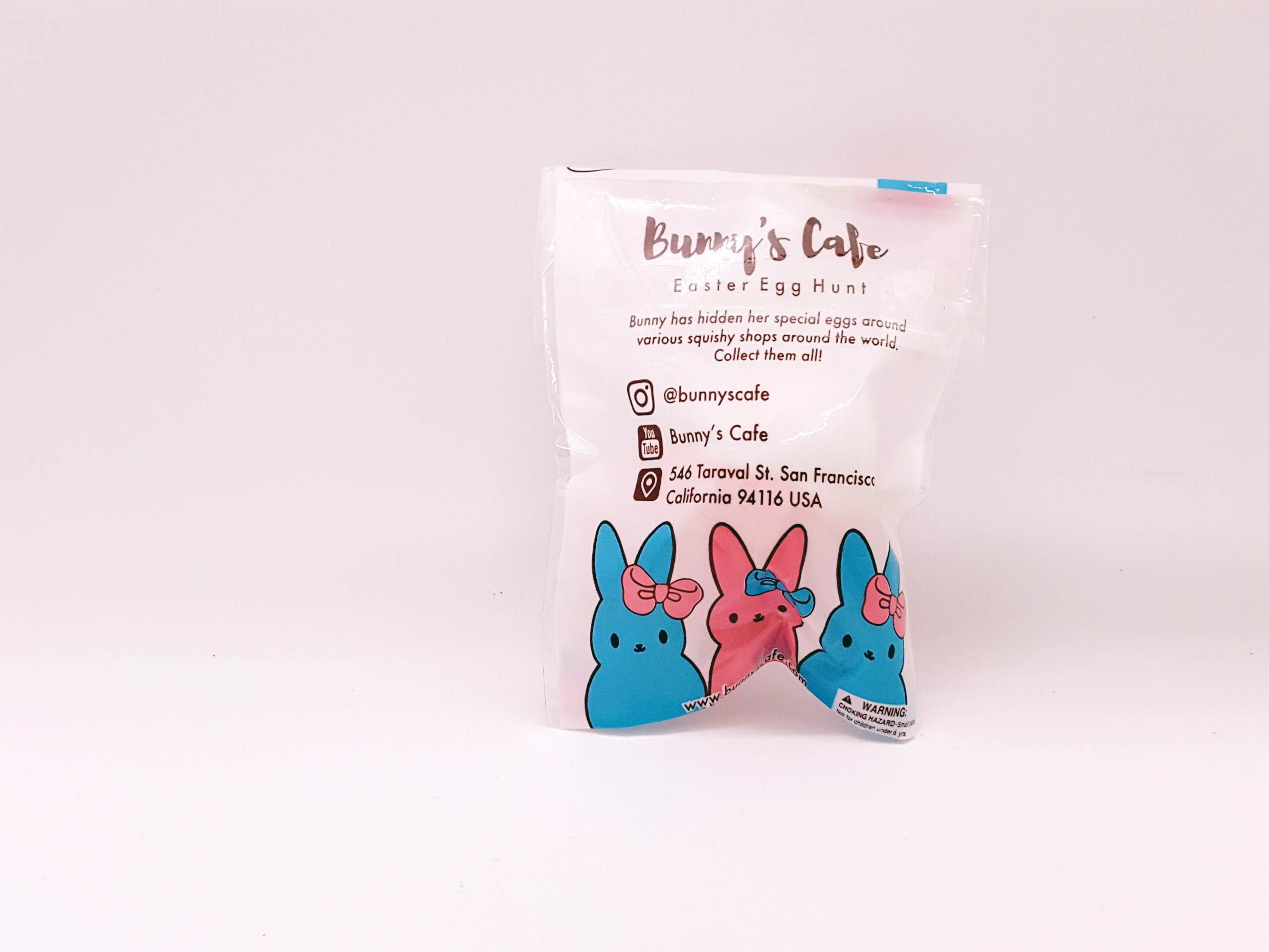 สกุชชี่แท้ธีมไข่บันนี่สีชมพูแบรนด์บันนี่คาเฟ่แท้