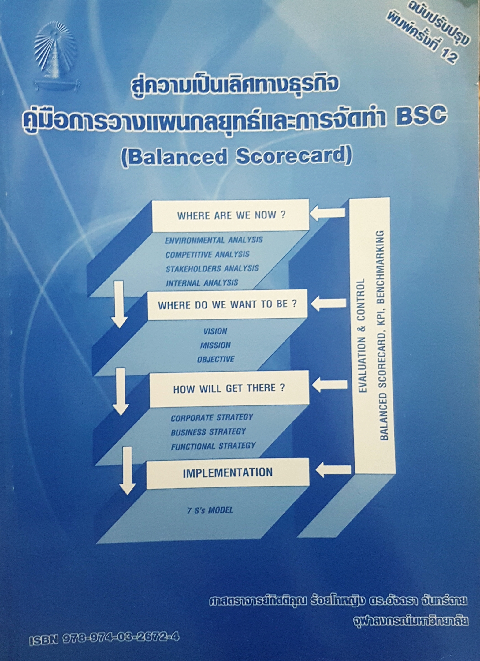 คู่มือการวางแผนกลยุทธ์และการจัดทำ BSC สู่ความ มเป็นเลิศทางธุรกิจ (BALANCED SCORECARD) ผู้แต่ง : อัจฉรา จันทร์ฉาย CU.BOOK