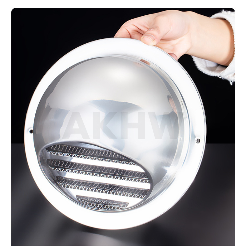 ตะแกรงระบายอากาศกลม/ฝาครอบท่ออากาศ KingsMan แบบมีหมวกกันฝน SUS304 ทนทาน ไม่เป็นสนิม [ขายปลีก/ส่ง]