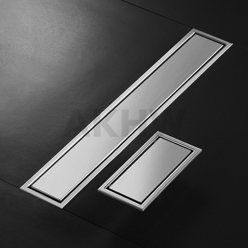 ตะแกรงน้ำทิ้งแบบยาว ลายเรียบทึบ KingsMan วัสดุสแตนเลสแท้ SUS304 ทนทาน ไม่เป็นสนิม [ขายปลีก/ส่ง]