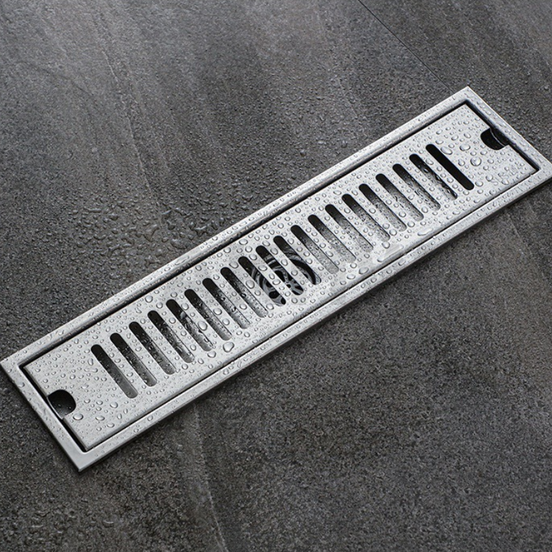 ตะแกรงน้ำทิ้งแบบยาว ลายเซาะร่อง KingsMan วัสดุสแตนเลสแท้ SUS304 ทนทาน ไม่เป็นสนิม [ขายปลีก/ส่ง]