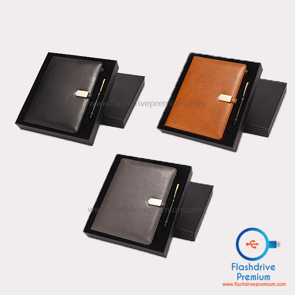 เซ็ทสมุดโน๊ตออแกไนซ์ ชาร์จมือถือได้+แฟลชไดร์ฟ 4 GB+ปากกา (Gift Set Notebook Organizer+Flashdrive 4 GB+Pen)