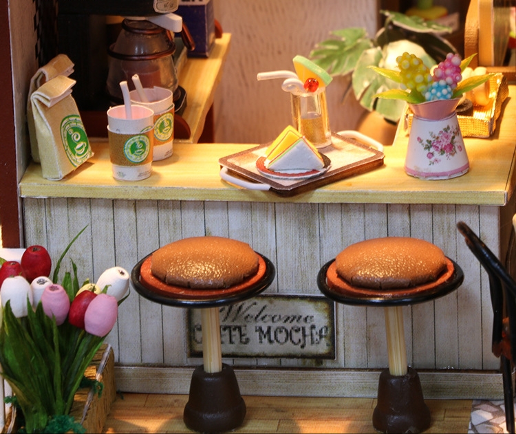 โมเดลเด่นดังแห่งความสุขของคอกาแฟCoffee time modelโมเดลร้านกาแฟจำลอง ร้านคาเฟ่ ชุด coffee time คลาสสิคสไตบ์น่าสะสม